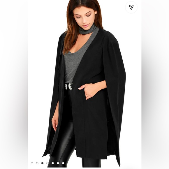 Mink Pink Girl Boss Washed Black Cape - Picture 3 of 7